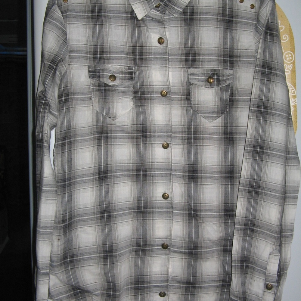 Dream Out Loud grey gradient flannel shirt